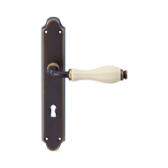 Erica Door Handle on Plate - Ivory Aged